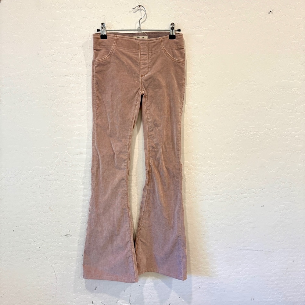 We The Free Pink Corduroy Pants Womens 24 Flare Wide Leg Retro Western Rodeo